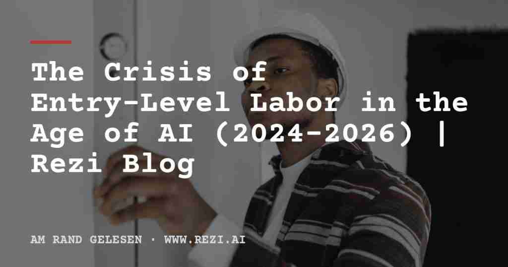 The Crisis of Entry-Level Labor in the Age of AI (2024–2026) | Rezi Blog